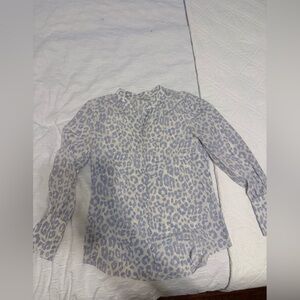 Joie Blue and Cream Patterned Blouse